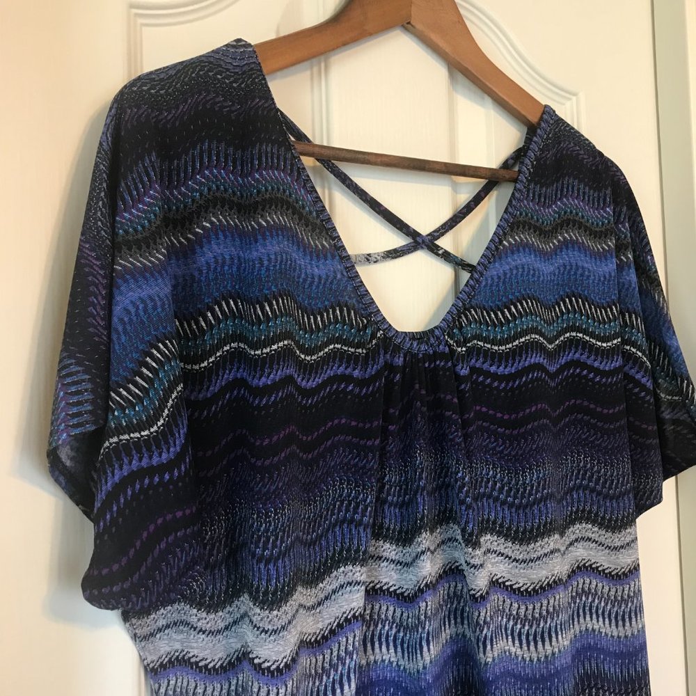 Multi-colored Short Sleeve Blouse by AB Studio - Picture 3 of 8